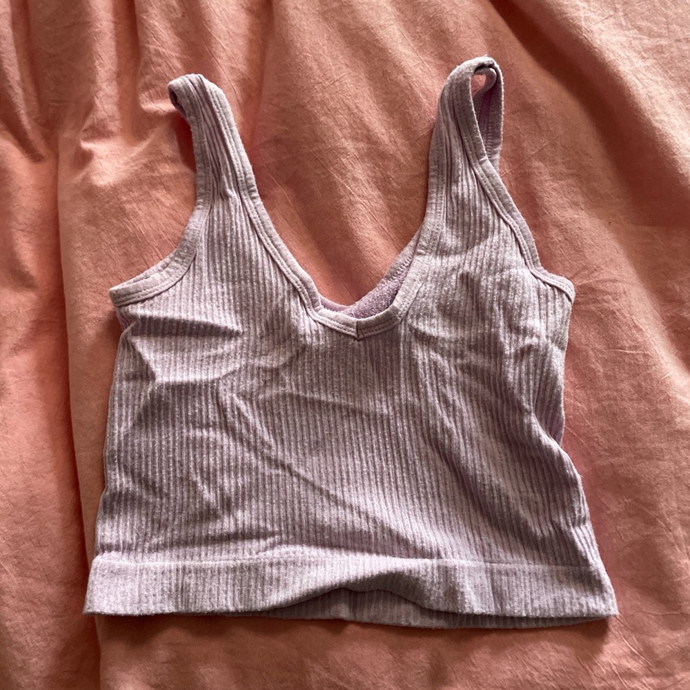 aerie Lavender Ribbed Tank Top
